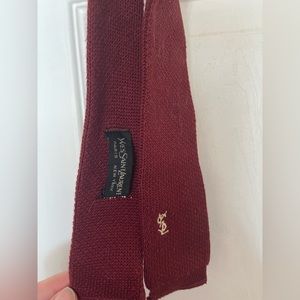 Yves Saint Laurent YSL Red Knit Sock Tie Cotton Tie